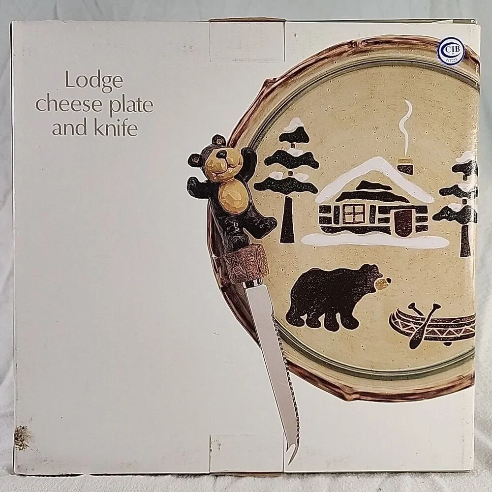 Cheese Plate and Knife Sonoma Winter Lodge Bear Life Style For Home New Vintage